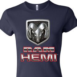 Ladies Dodge Shirt Ram Hemi Logo Crewneck Tee T-Shirt Ladies Dodge Shirt Ram Hemi Logo Crewneck Tee T-Shirt