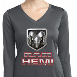 Ladies Dodge Shirt Ram Hemi Logo Dry Wicking Long Sleeve Tee T-Shirt Ladies Dodge Shirt Ram Hemi Logo Dry Wicking Long Sleeve Tee T-Shirt