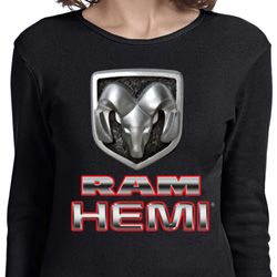 Ladies Dodge Shirt Ram Hemi Logo Long Sleeve Tee T-Shirt Ladies Dodge Shirt Ram Hemi Logo Long Sleeve Tee T-Shirt