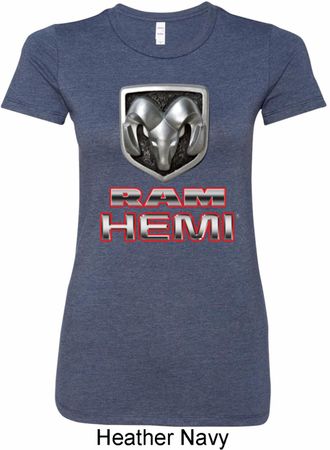 Ladies Dodge Shirt Ram Hemi Logo Longer Length Tee T-Shirt