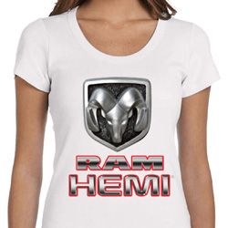 Ladies Dodge Shirt Ram Hemi Logo Scoop Neck Tee T-Shirt Ladies Dodge Shirt Ram Hemi Logo Scoop Neck Tee T-Shirt