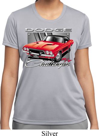 Ladies Dodge Shirt Red Challenger Moisture Wicking Tee T-Shirt
