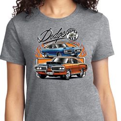 Ladies Dodge Tee Blue and Orange Super Bee T-shirt