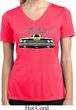Ladies Dodge Yellow Plymouth Roadrunner Moisture Wicking V-neck Shirt