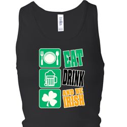 Ladies Eat Drink Be Irish Longer Length Racerback Tank Top Ladies Eat Drink Be Irish Longer Length Racerback Tank Top