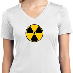 Ladies Fallout Shirt Radiation Symbol Moisture Wicking V-neck Tee Ladies Fallout Shirt Radiation Symbol Moisture Wicking V-neck Tee