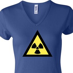 Ladies Fallout Shirt Radioactive Triangle V-neck Tee T-Shirt Ladies Fallout Shirt Radioactive Triangle V-neck Tee T-Shirt