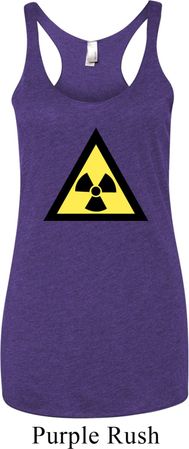 Ladies Fallout Tanktop Radioactive Triangle Tri Blend Racerback Tank