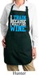 Ladies Fitness Apron I Train For Wine Full Length Apron with Pockets