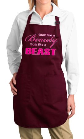 Ladies Fitness Apron Look Like a Beauty Full Length Apron with Pockets