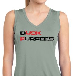 Ladies Fitness Shirt Buck Furpees Sleeveless Moisture Wicking Tee