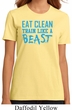 Ladies Fitness Shirt Eat Clean Train Like a Beast Organic Tee T-Shirt
