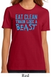 Ladies Fitness Shirt Eat Clean Train Like a Beast Organic Tee T-Shirt