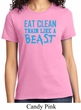 Ladies Fitness Shirt Eat Clean Train Like a Beast Tee T-Shirt