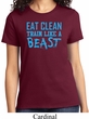 Ladies Fitness Shirt Eat Clean Train Like a Beast Tee T-Shirt