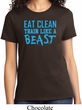 Ladies Fitness Shirt Eat Clean Train Like a Beast Tee T-Shirt
