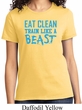 Ladies Fitness Shirt Eat Clean Train Like a Beast Tee T-Shirt