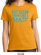 Ladies Fitness Shirt Eat Clean Train Like a Beast Tee T-Shirt