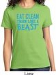 Ladies Fitness Shirt Eat Clean Train Like a Beast Tee T-Shirt