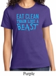 Ladies Fitness Shirt Eat Clean Train Like a Beast Tee T-Shirt