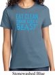 Ladies Fitness Shirt Eat Clean Train Like a Beast Tee T-Shirt