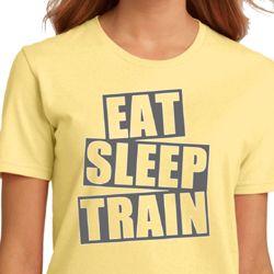 Ladies fitness Shirt Eat Sleep Train Organic Tee T-Shirt