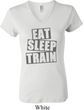 Ladies fitness Shirt Eat Sleep Train V-neck Tee T-Shirt