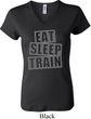 Ladies fitness Shirt Eat Sleep Train V-neck Tee T-Shirt