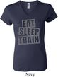 Ladies fitness Shirt Eat Sleep Train V-neck Tee T-Shirt