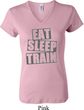 Ladies fitness Shirt Eat Sleep Train V-neck Tee T-Shirt