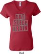 Ladies fitness Shirt Eat Sleep Train V-neck Tee T-Shirt