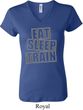 Ladies fitness Shirt Eat Sleep Train V-neck Tee T-Shirt