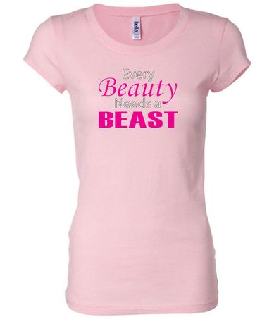Ladies Fitness Shirt Every Beauty Needs a Beast Longer Length Tee