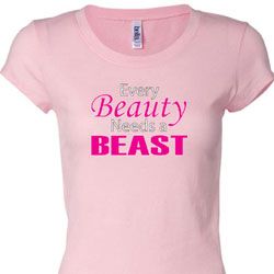 Ladies Fitness Shirt Every Beauty Needs a Beast Longer Length Tee