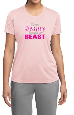 Ladies Fitness Shirt Every Beauty Needs a Beast Moisture Wicking Tee