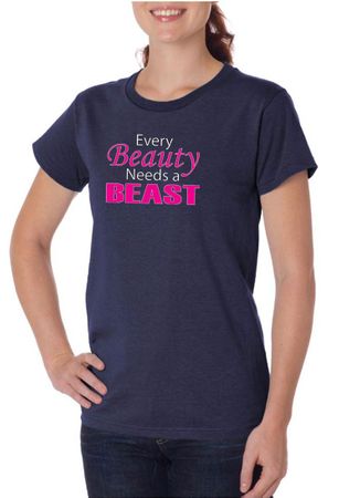 Ladies Fitness Shirt Every Beauty Needs a Beast Organic Tee T-Shirt
