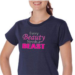 Ladies Fitness Shirt Every Beauty Needs a Beast Organic Tee T-Shirt