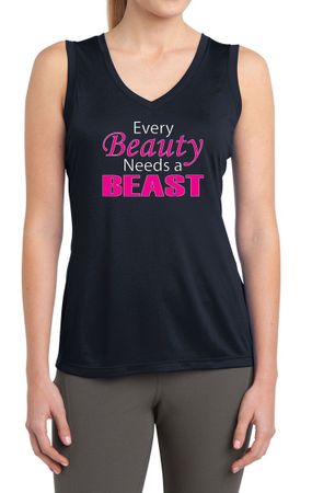 Ladies Fitness Shirt Every Beauty Sleeveless Moisture Wicking Tee