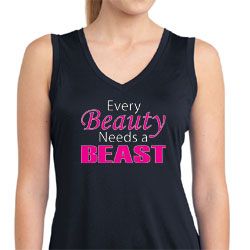 Ladies Fitness Shirt Every Beauty Sleeveless Moisture Wicking Tee