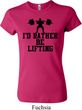 Ladies Fitness Shirt I Rather Be Lifting Crewneck Tee T-Shirt