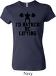 Ladies Fitness Shirt I Rather Be Lifting Crewneck Tee T-Shirt