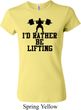 Ladies Fitness Shirt I Rather Be Lifting Crewneck Tee T-Shirt