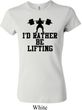 Ladies Fitness Shirt I Rather Be Lifting Crewneck Tee T-Shirt