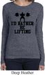 Ladies Fitness Shirt I Rather Be Lifting Long Sleeve Tee T-Shirt