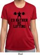 Ladies Fitness Shirt I Rather Be Lifting Moisture Wicking Tee T-Shirt