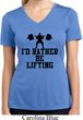 Ladies Fitness Shirt I Rather Be Lifting Moisture Wicking V-neck Tee