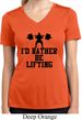 Ladies Fitness Shirt I Rather Be Lifting Moisture Wicking V-neck Tee