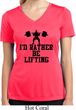 Ladies Fitness Shirt I Rather Be Lifting Moisture Wicking V-neck Tee
