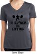 Ladies Fitness Shirt I Rather Be Lifting Moisture Wicking V-neck Tee
