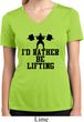 Ladies Fitness Shirt I Rather Be Lifting Moisture Wicking V-neck Tee